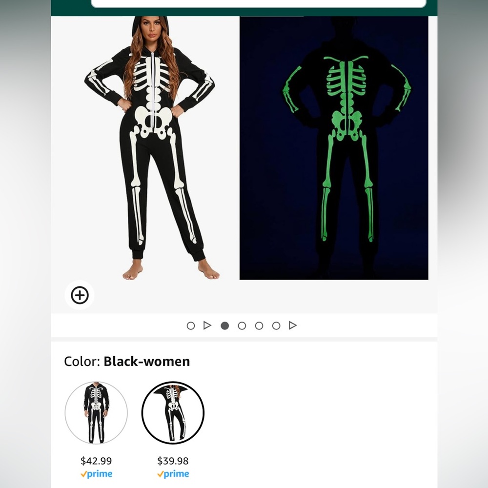 Women’s Small glow in the dark fleece onesie